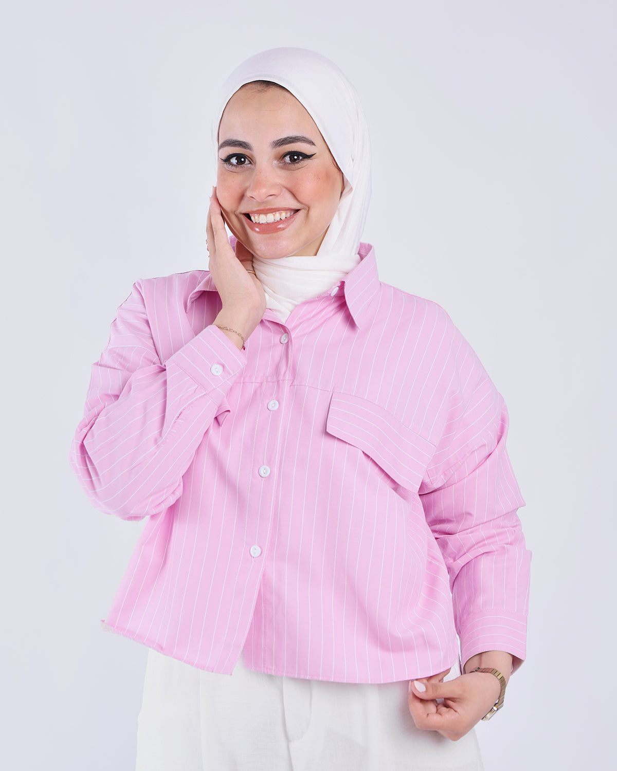Pop-Cropped Uni Chemise