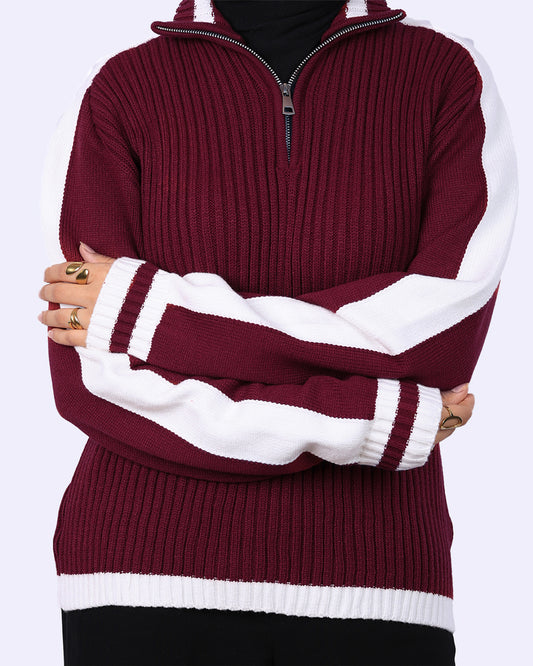 Lines Zipper Pullover