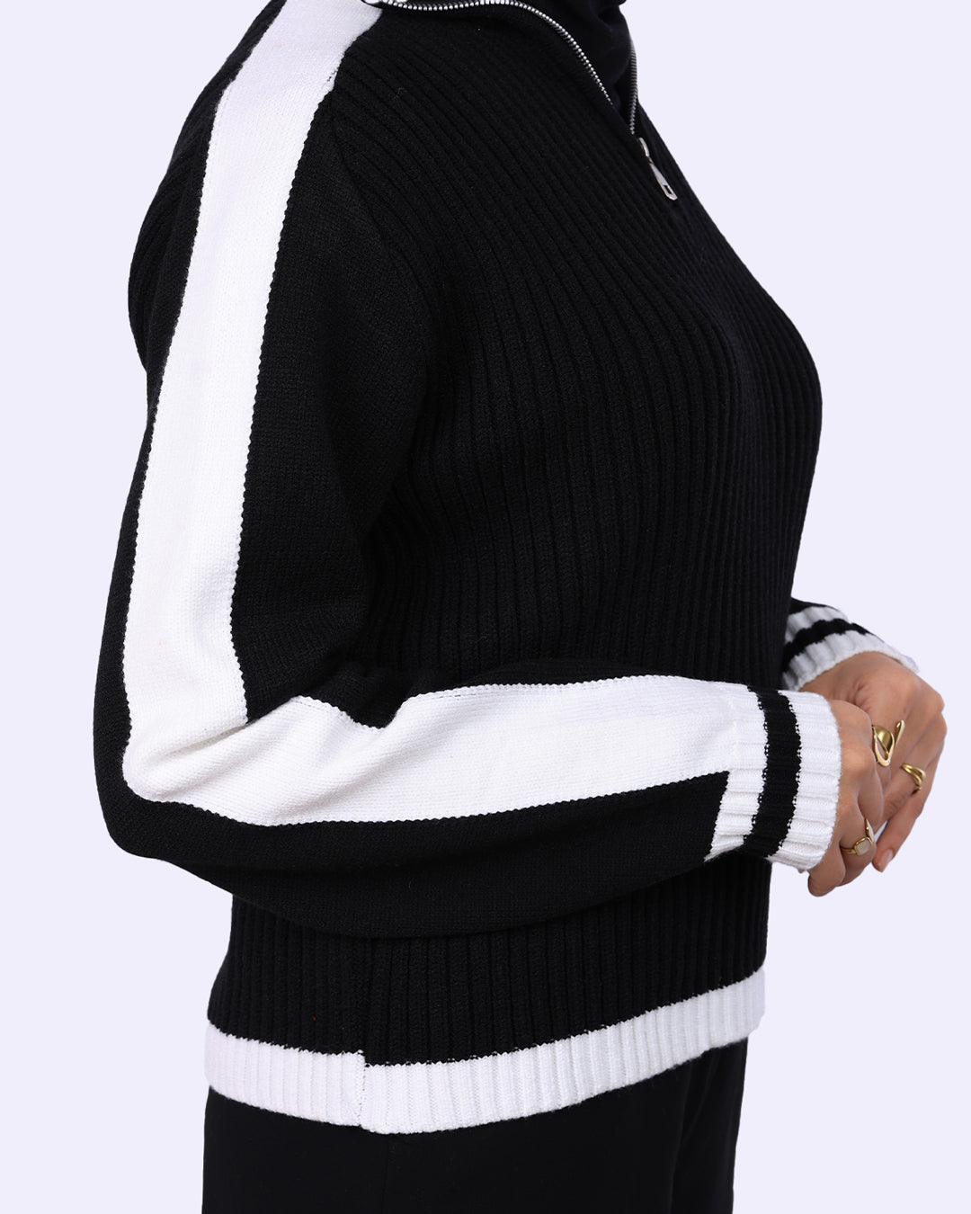 Lines Zipper Pullover