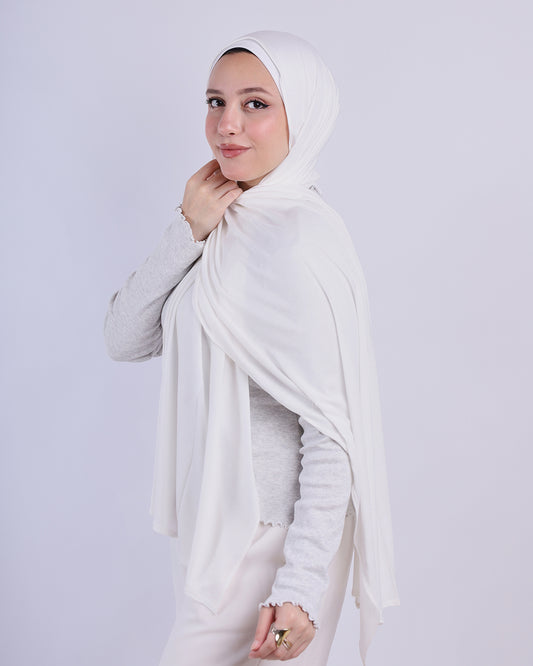 وشاح وقبعة باندانا (أبيض فاتح)