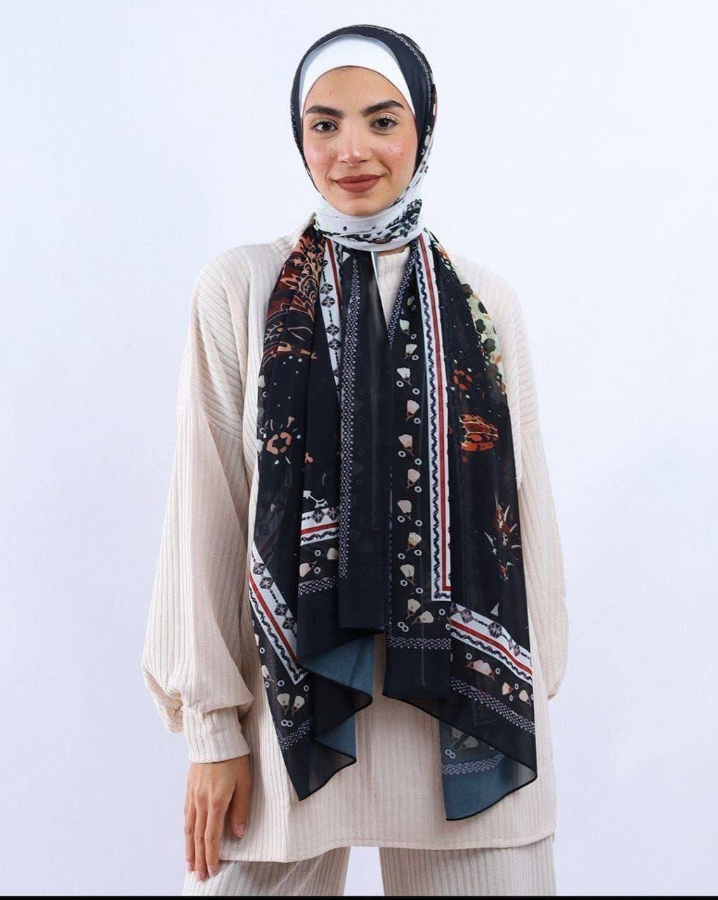 Printed Chifon Scarf 74