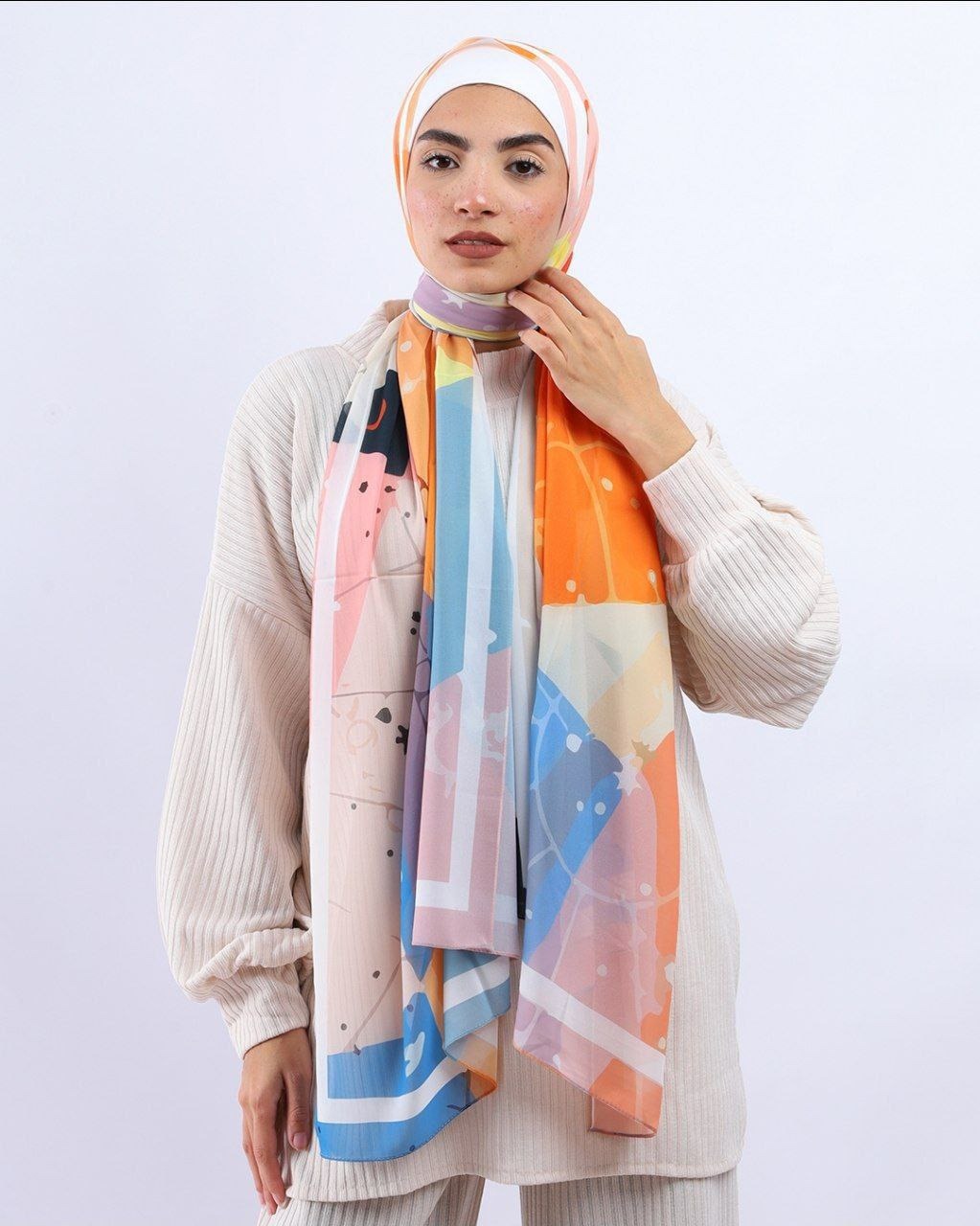 Printed Chifon Scarf 72