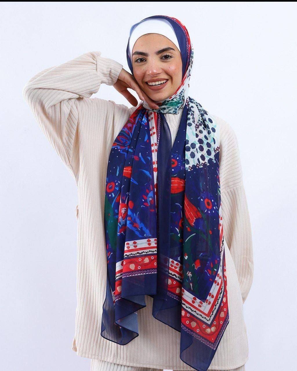 Printed Chifon Scarf 77