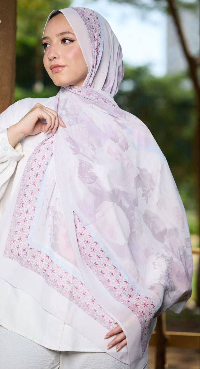 Printed Chifon Scarf 85