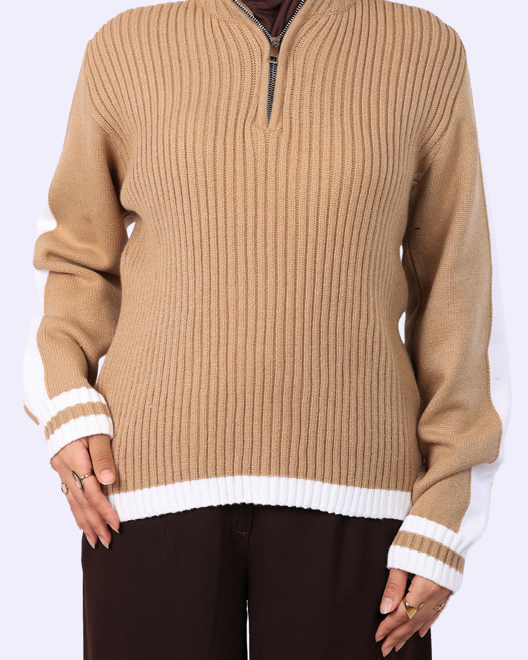 Lines Zipper Pullover
