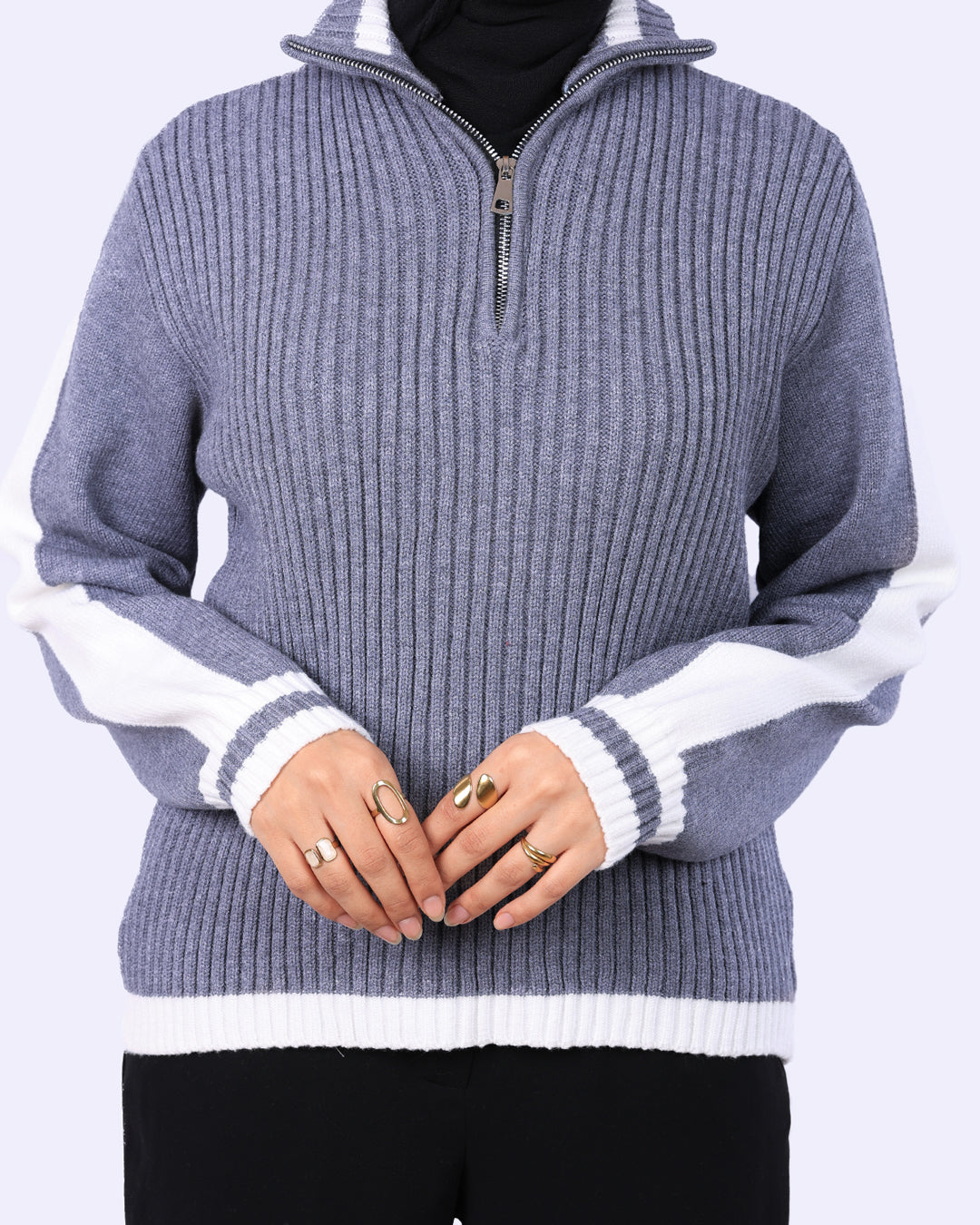 Lines Zipper Pullover
