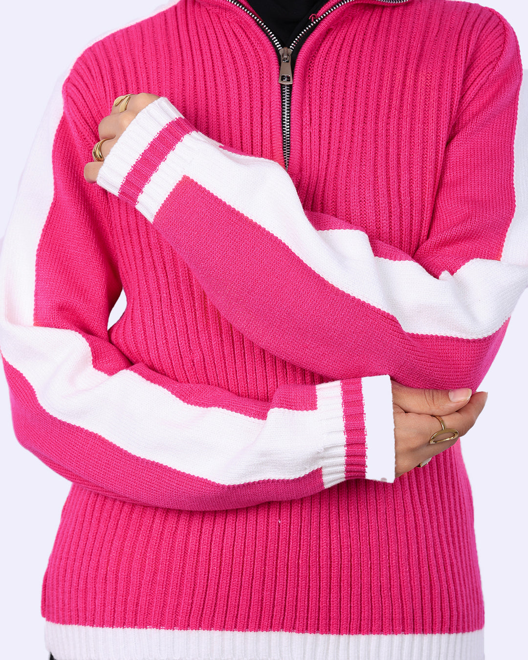 Lines Zipper Pullover