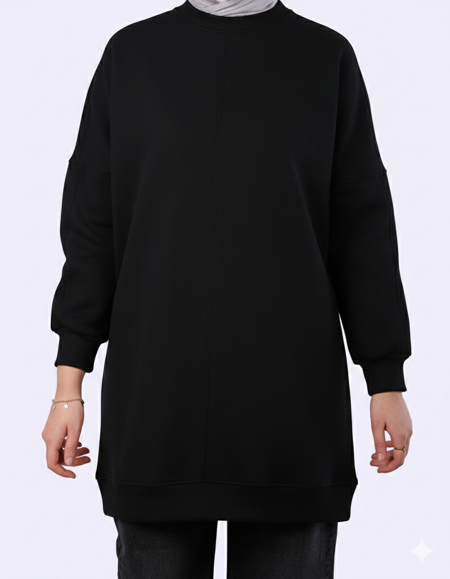 line Oversize Sweatshirt "Black"