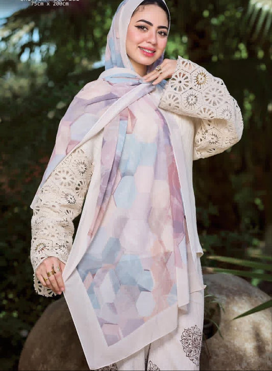 Printed Chifon Scarf 58