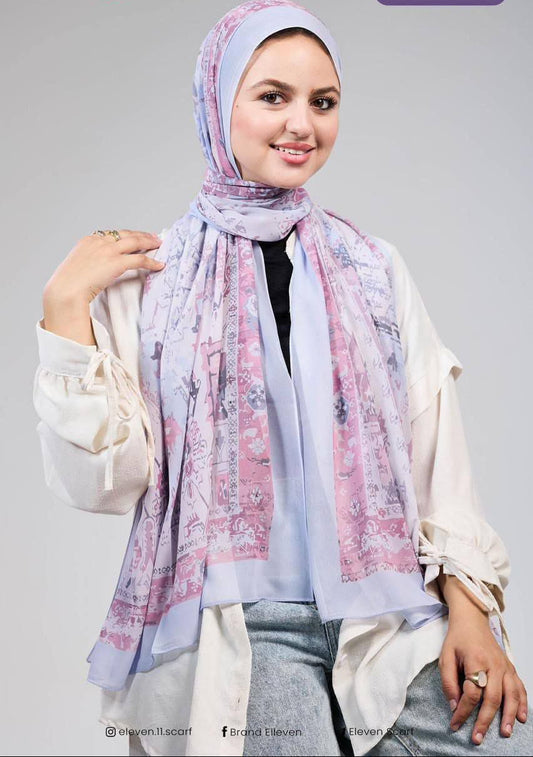 Printed Chifon Scarf 79
